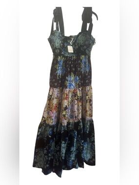 Free People Bluebell Boho Floral Tiered Maxi Dress